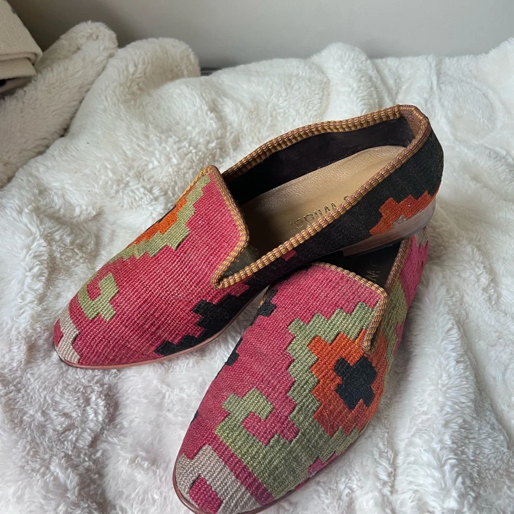 Men’s Size 44, Jewel tone Turkish Kilim Loafers - Picture 5 of 7